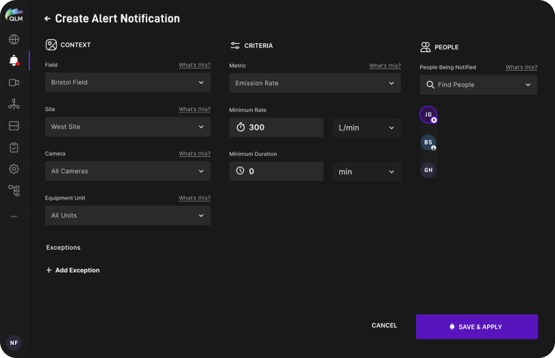 Notification Configuration Screen